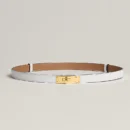 HERMES KELLY 18 BELT WHITE