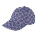 GUCCI GG CANVAS BASEBALL CAP BLUE GREY
