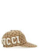 GUCCI 25 LOGO CANVAS CAP BEIGE