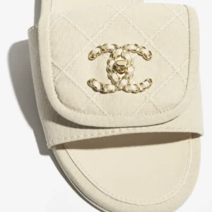 CHANEL BEIGE SLIDES