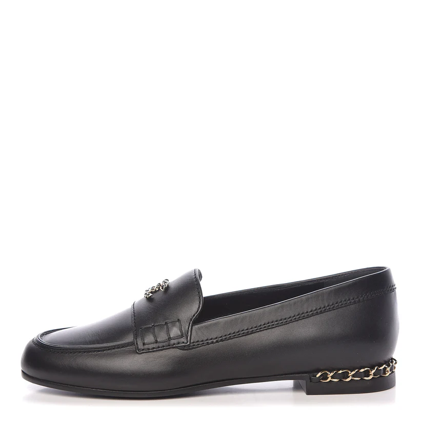 CHANEL CC CALFSKIN CHAIN MOCASSIN