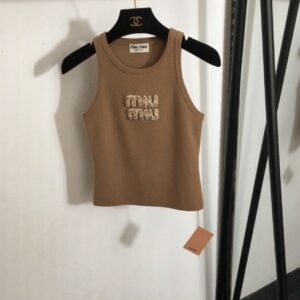 MIU MIU BROWN+FERN GOLD TOP