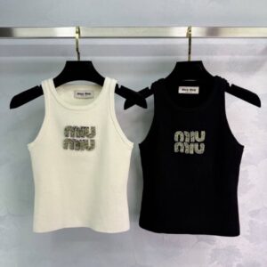 MIU MIU BEIGE+FERN GREEN TOP